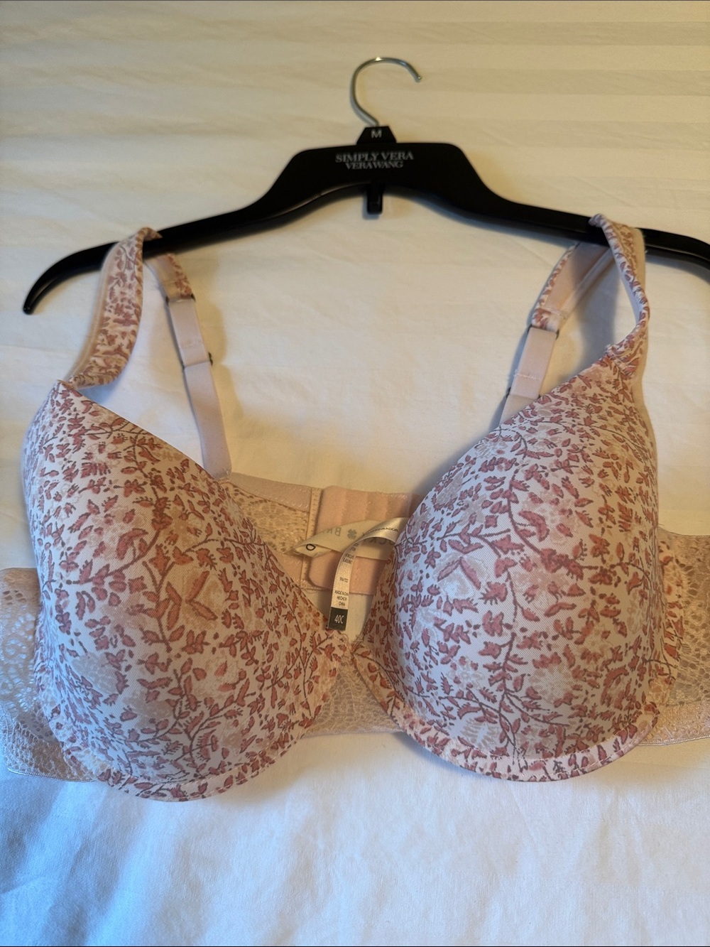 Lucky Brand Floral Lace T-Shirt Bra - Pink/Beige